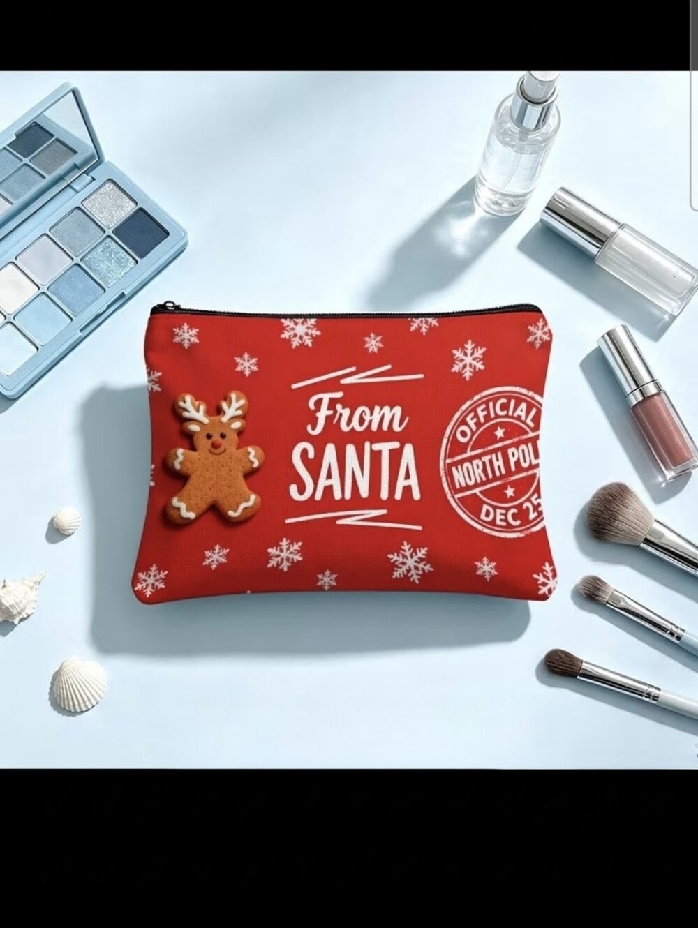 'From Santa' Red Zip Pouch